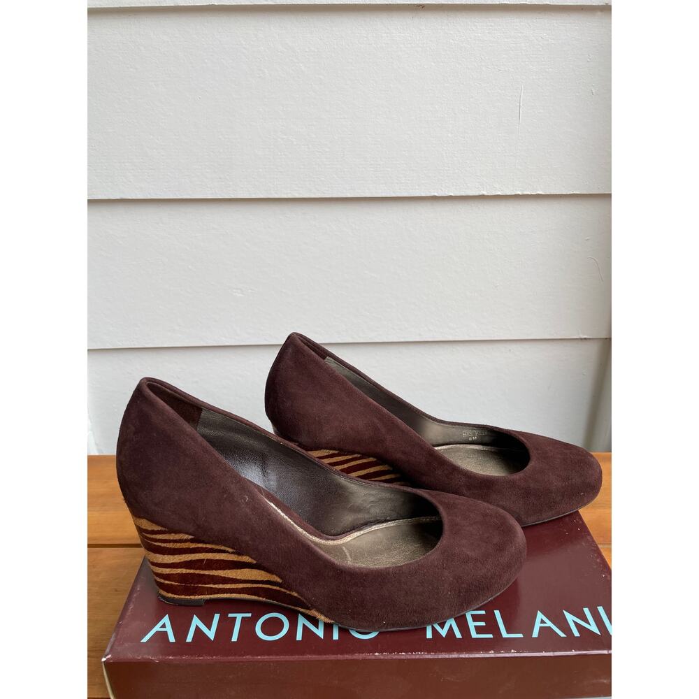 Good Used - Antonio Melani Charlot Animal Print Wedge Heels - Size 8